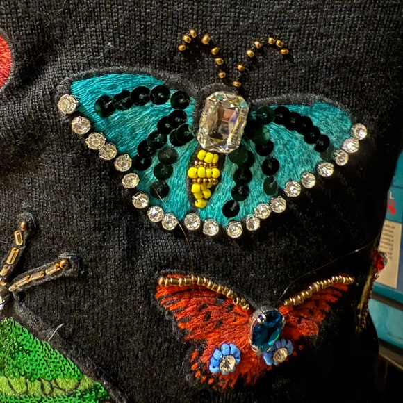 ALICE + OLIVIA BUTTERFLY EMBELLISHED SWEATER - Picture 5 of 6
